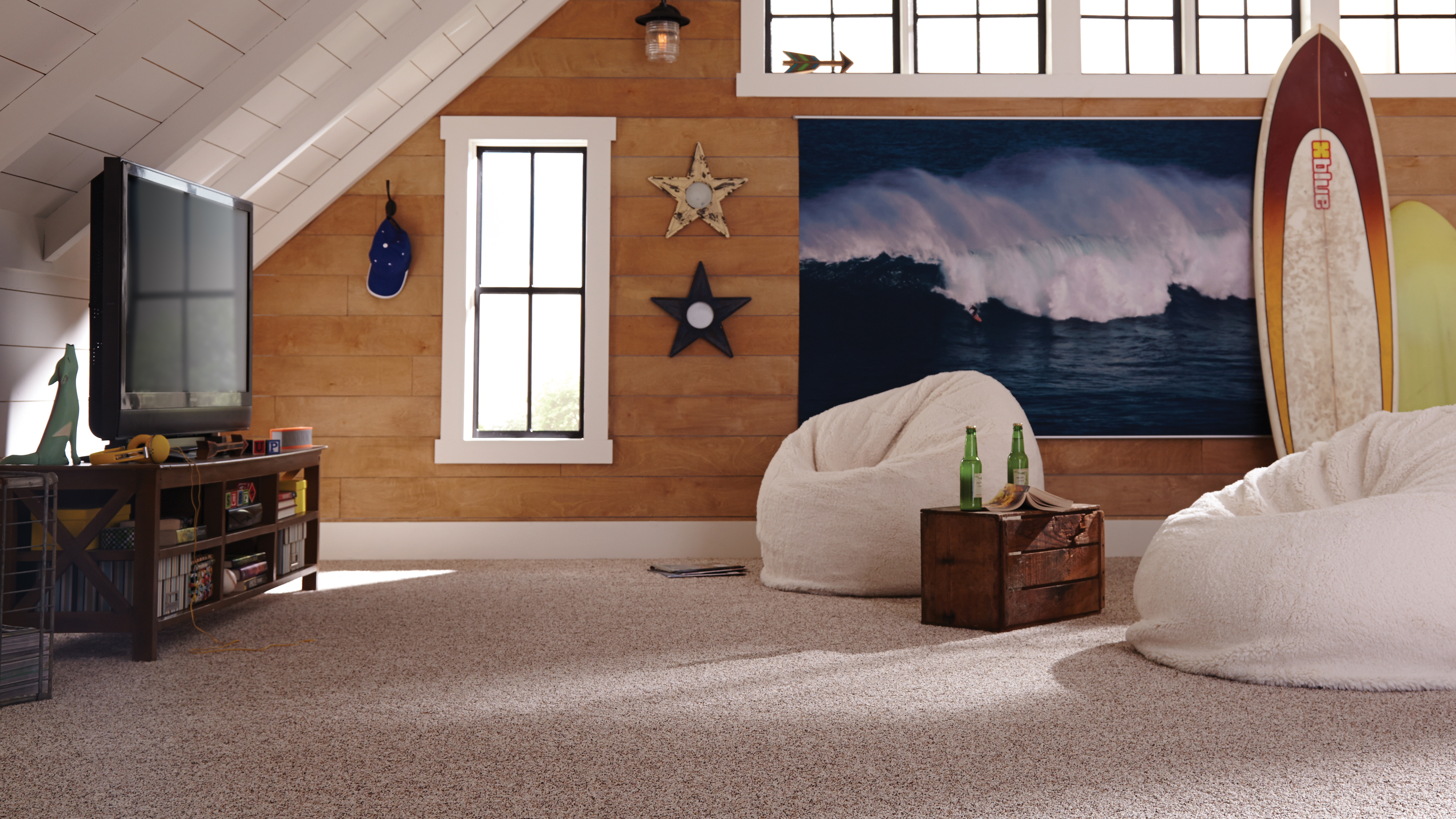 Carpet in a playroom, installation services available.