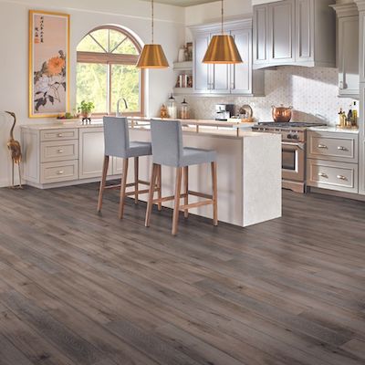 luxury vinyl plank floors in a charming Texas kitchen